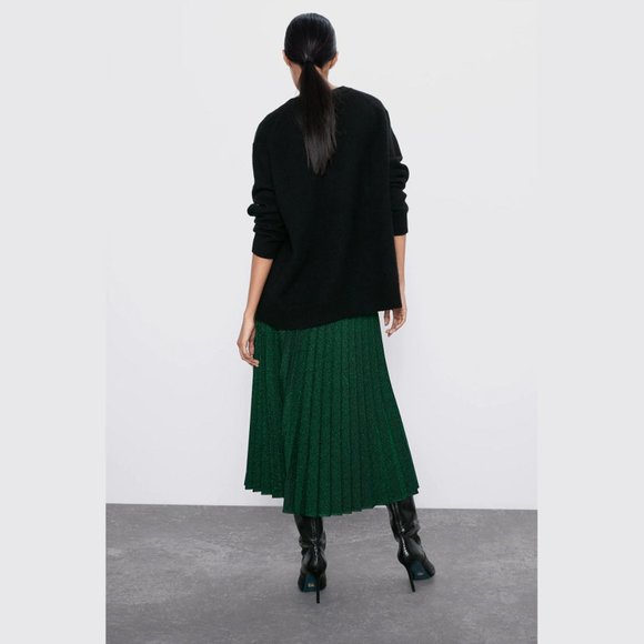 ZARA Metallic Pleated Skirt - Picture 12 of 15